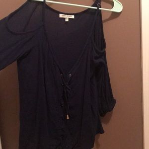 Navy Blue cold shoulder top